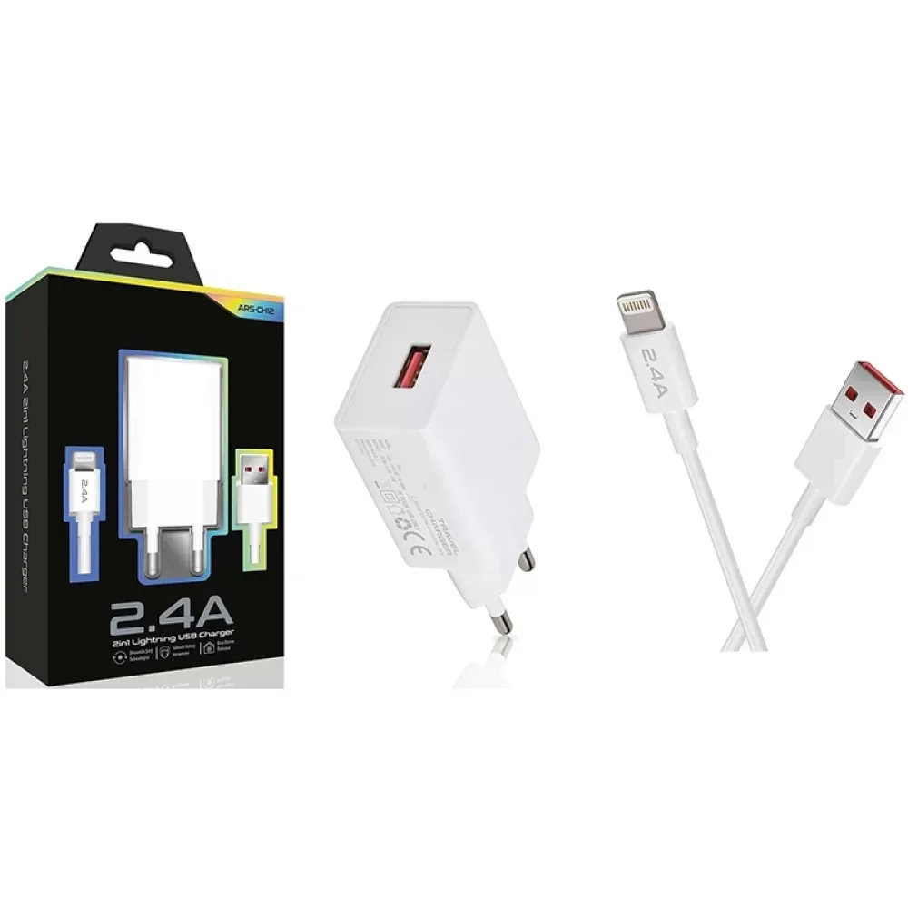 Auris Şarj Aleti Takım İphone Ligtning 2.4A - ARS-CH12