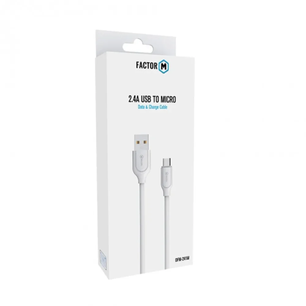 Factor-M Mıcro Data Kablo 2.4A 1M -Beyaz