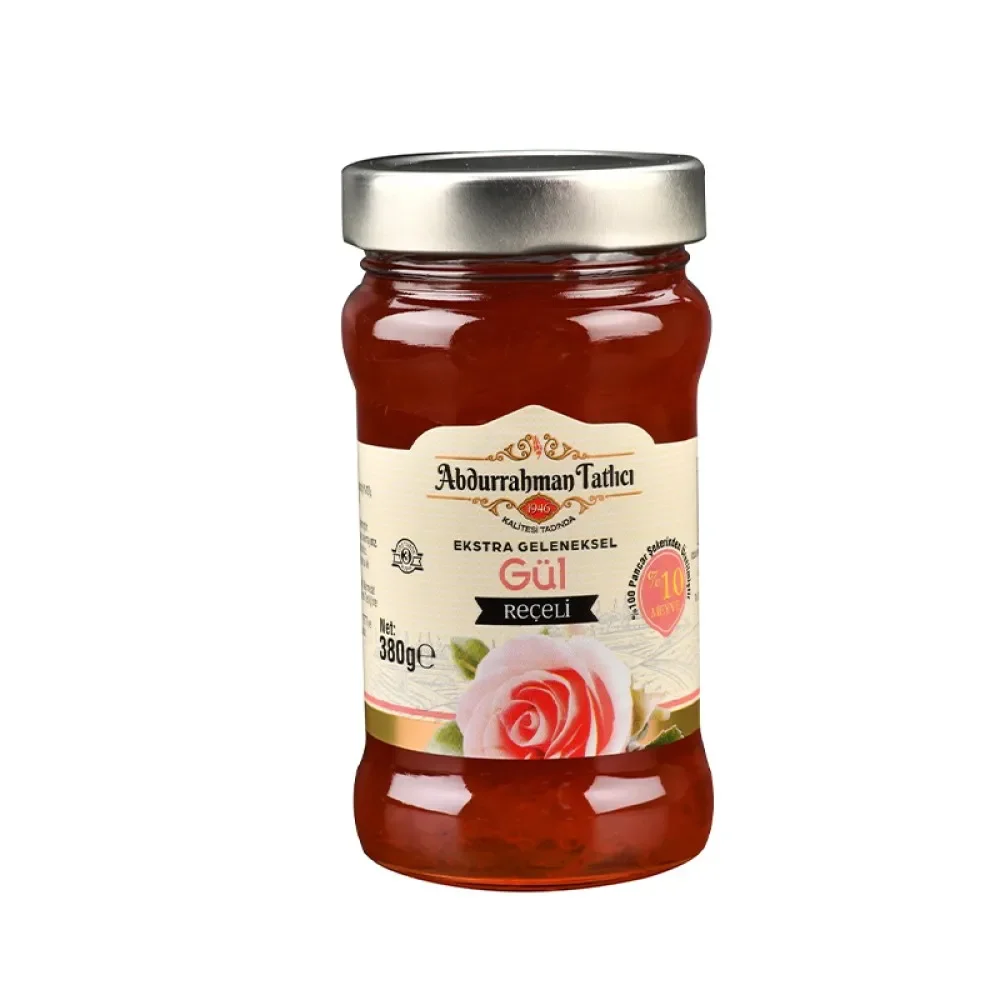 Abdurrahman Tatlıcı Gül Reçeli Cam Kavanoz 380 Gr,Gül