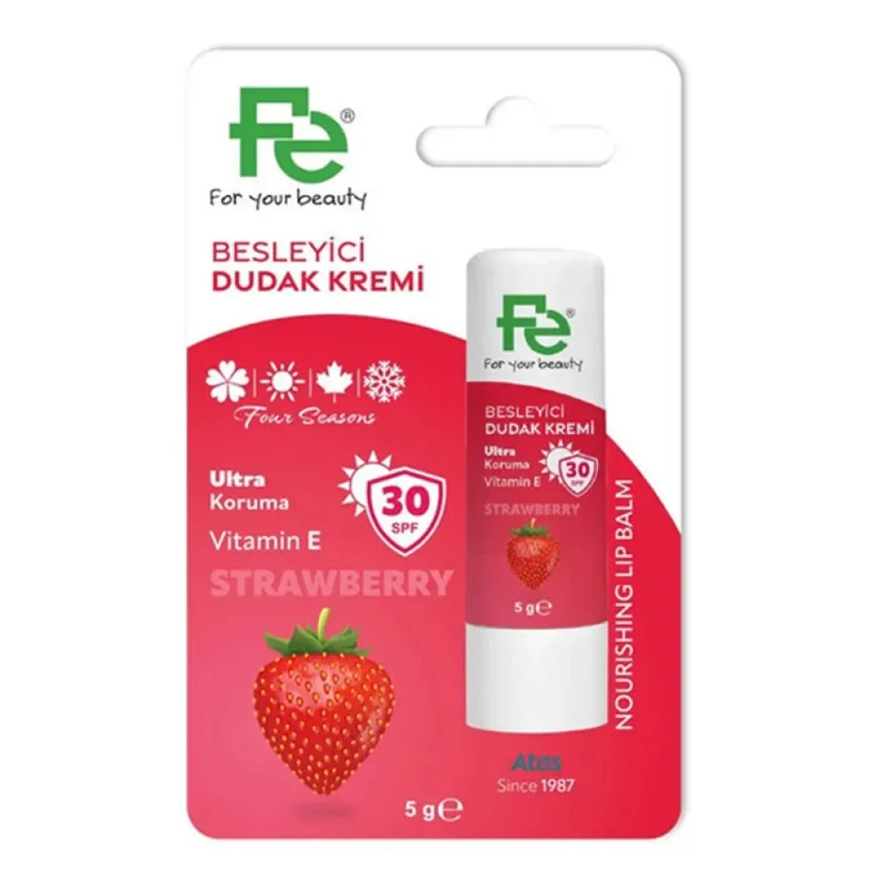 Fe Besleyici Dudak Kremi SPF30 Çilekli 5gr