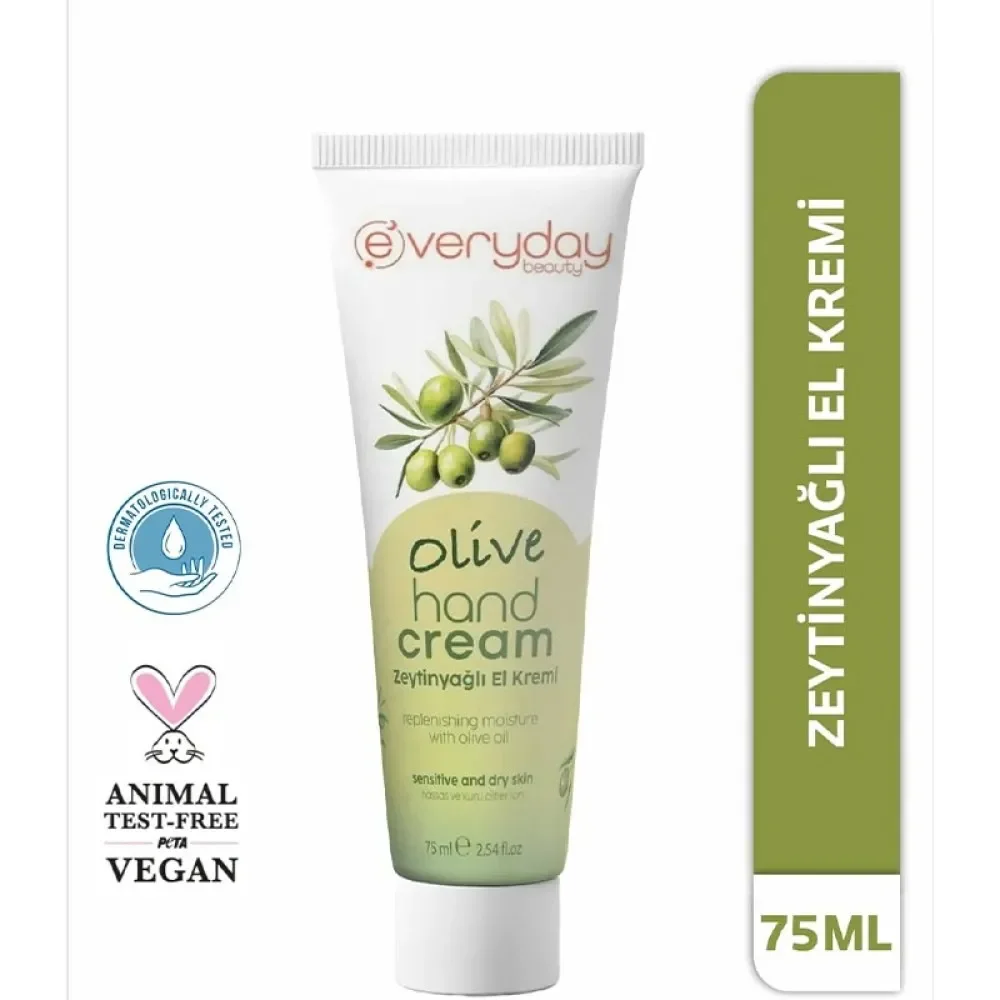 Everyday Beauty Zeytinyağlı El Kremi 75 ml Doğal Bakım ve Yoğun Nemlendirme