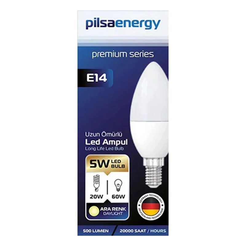 Pilsa Energy E14 5W 500 Lümen 3000K Sarı Işık