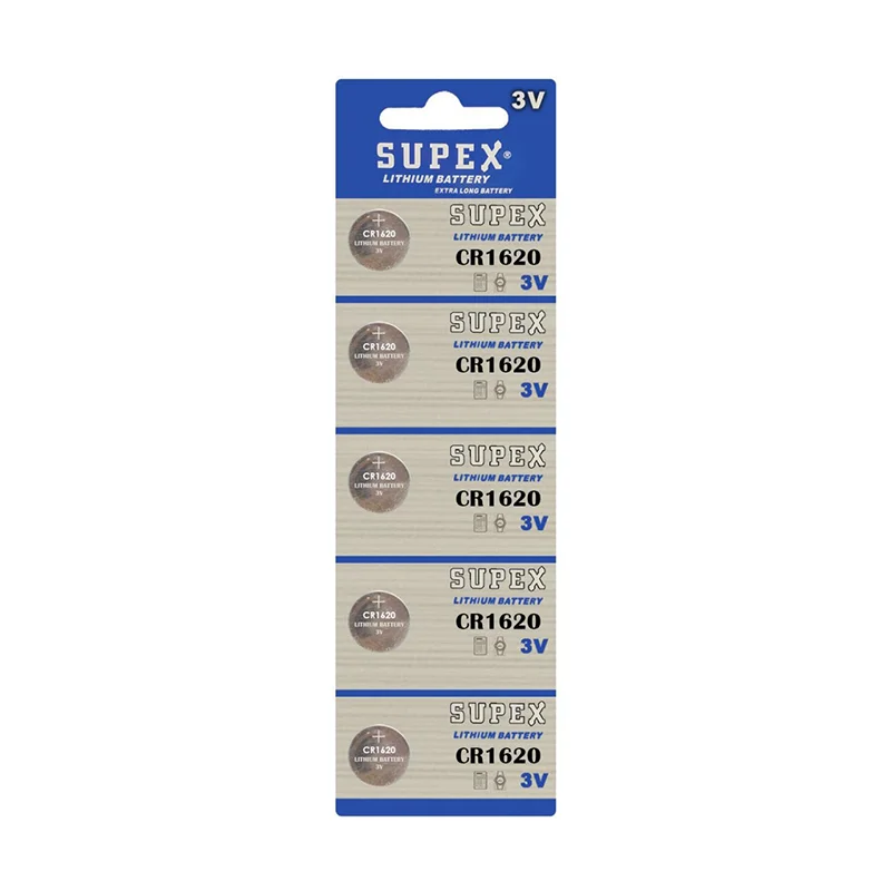 Supex CR1620-C5 3V Lityum Düğme Pil 5&amp;#39;li Paket