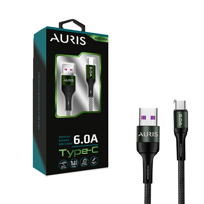 Auris CB64 Type-C 6 Amper Örgülü Kablo