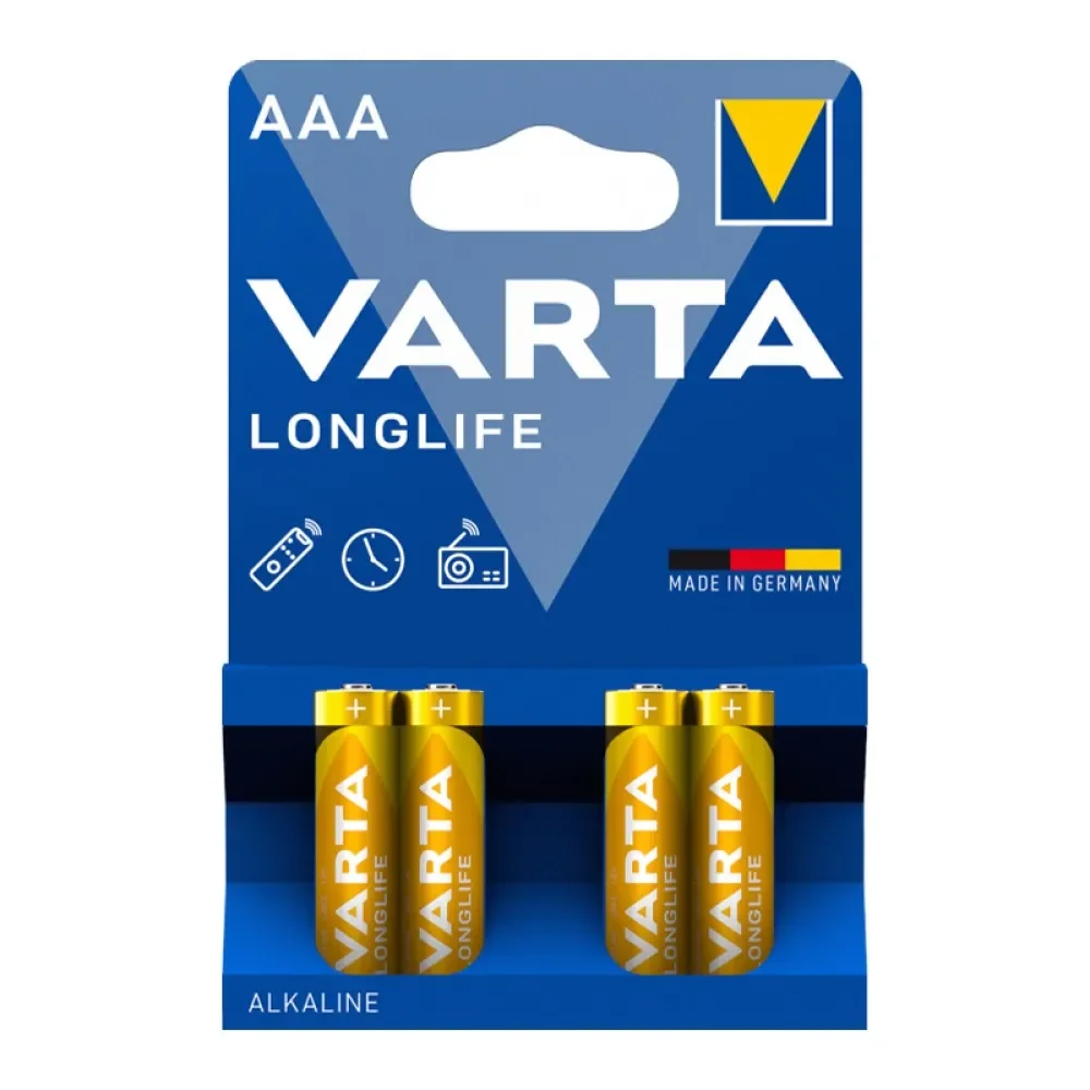 Varta Longlife Extra Alkalin İnce Pil - AAA - 4'lü