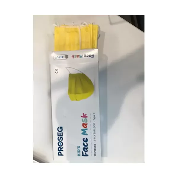 Wexta 10Lu Çocuk Meltblown Filtreli 3 Katlı Telli Sarı Çocuk Maskesi