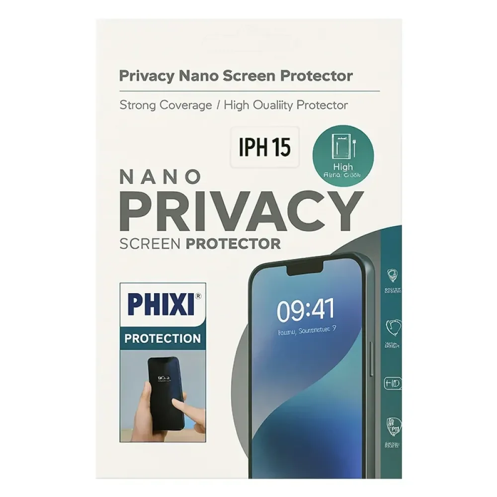 PHIXI Privacy Nano Ekran Koruyucu İPH 15