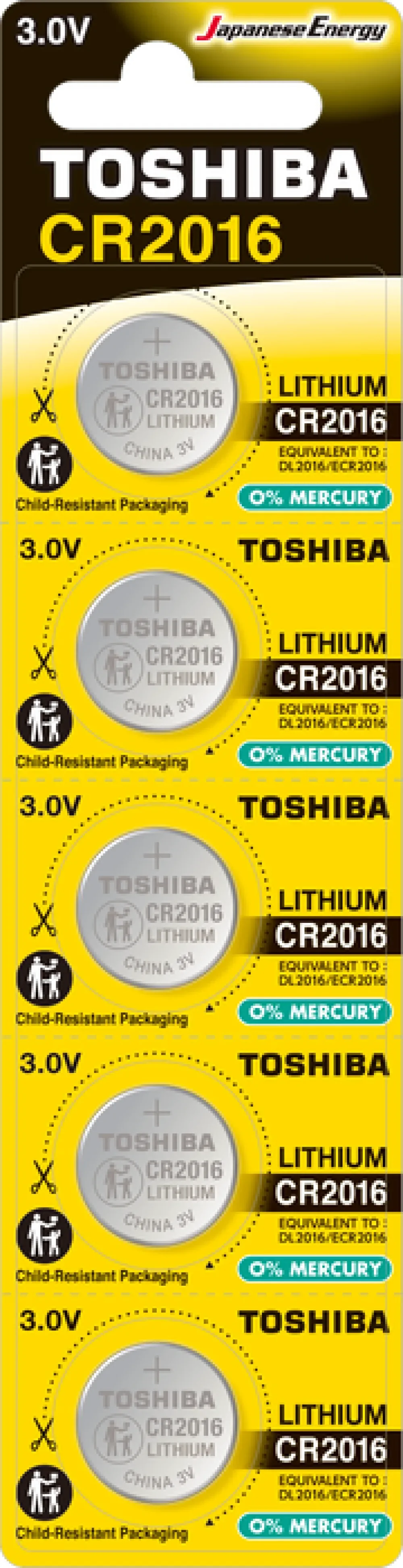 Toshiba CR 2016 Lithium Pil 5'li