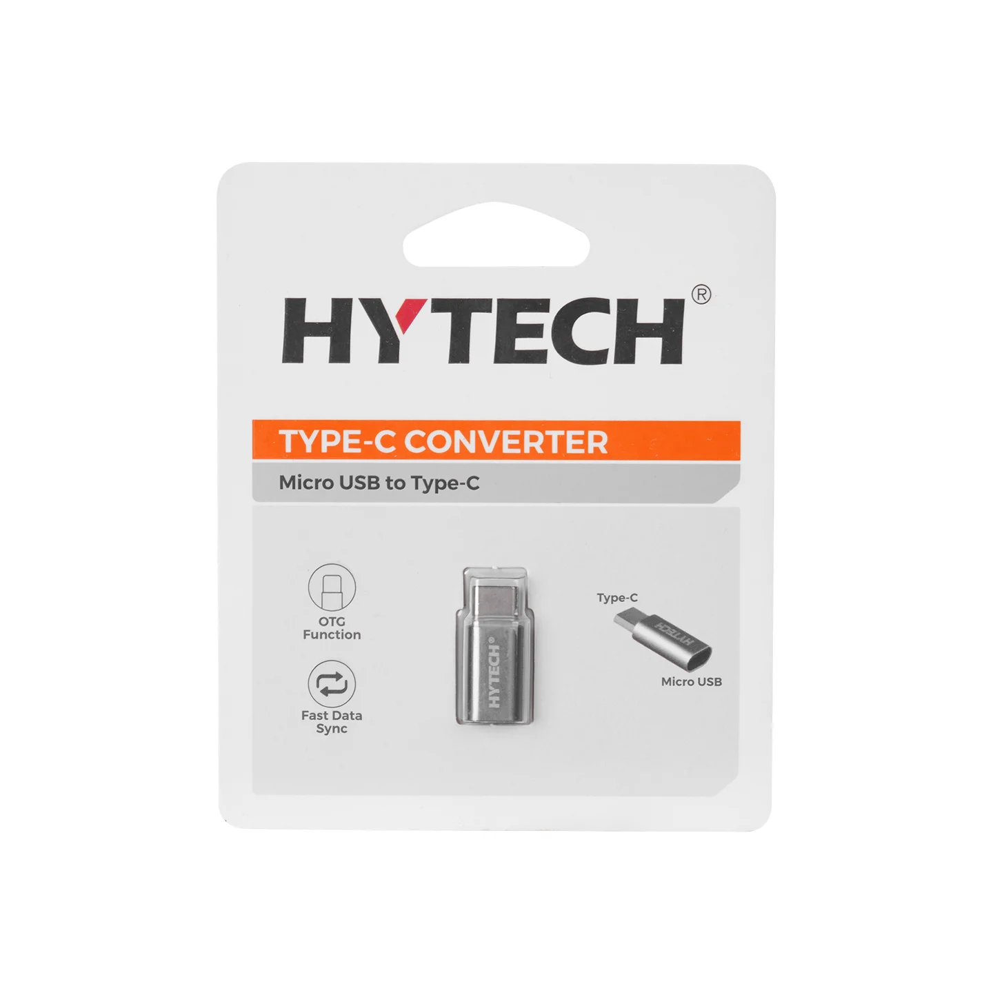 Hytech HY-XO30 Gümüş Metal Gövde MicroUSB 5pin F to Type C M Çevirici