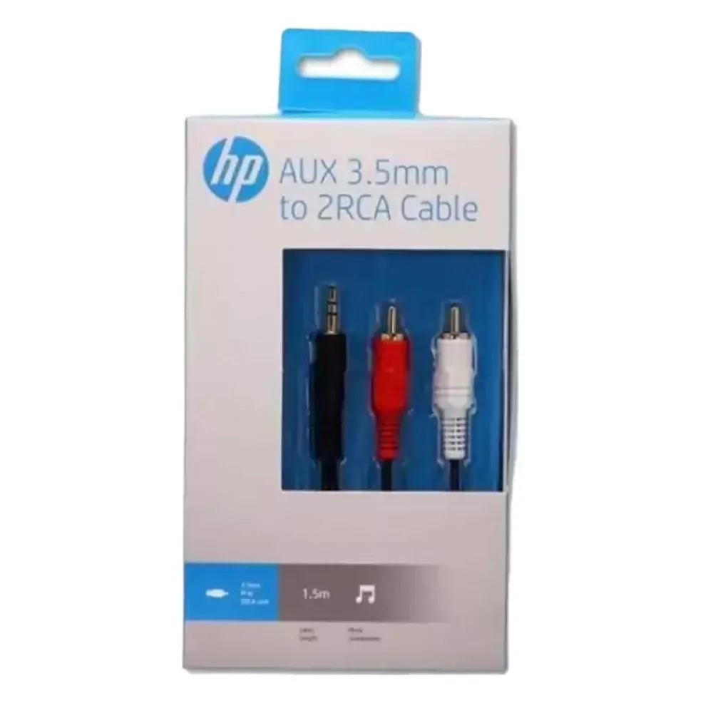 HP HP029GBBLK3TW Aux 3.5 mm To 2RCA Dönüştürücü Kablo Siyah