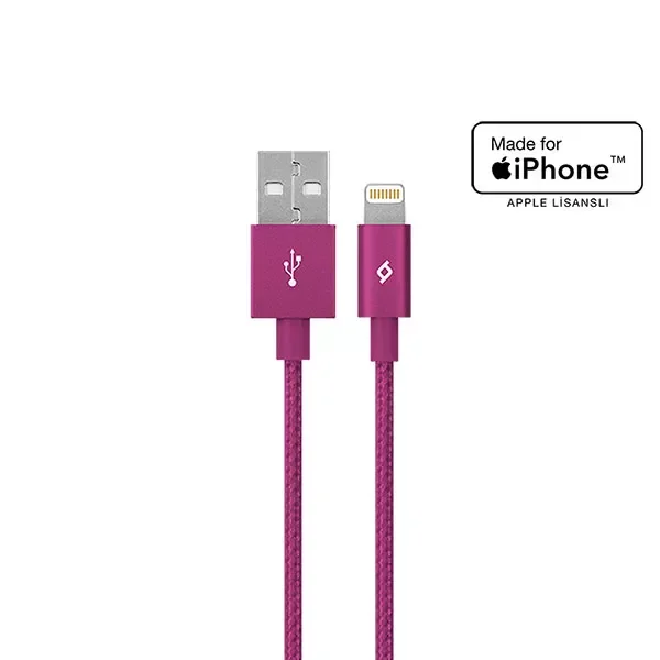 Ttec 2Dkm02P Alumicable Mfi Iph. 120Cm Şarj Kablosu,Pembe