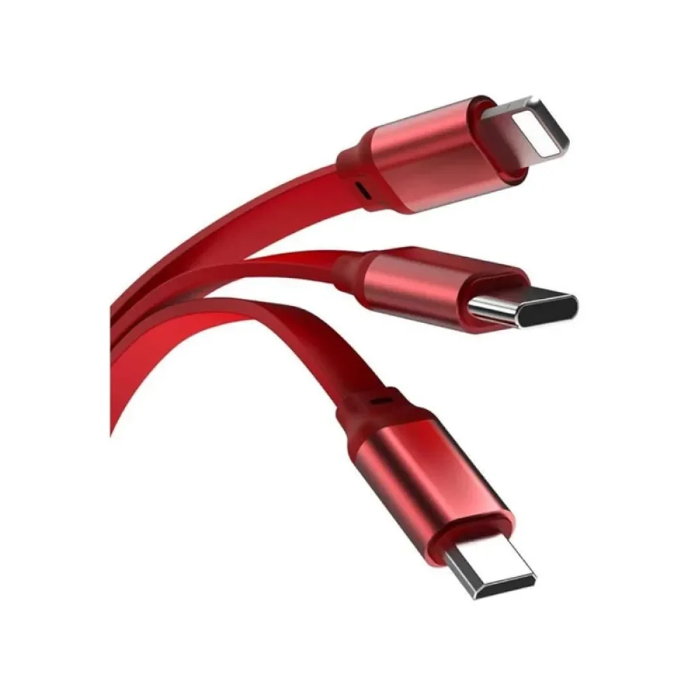 WiWu Şarj için 3'ü 1 arada Lightning Type-C Micro USB geri çekilebilir USB kablosu
