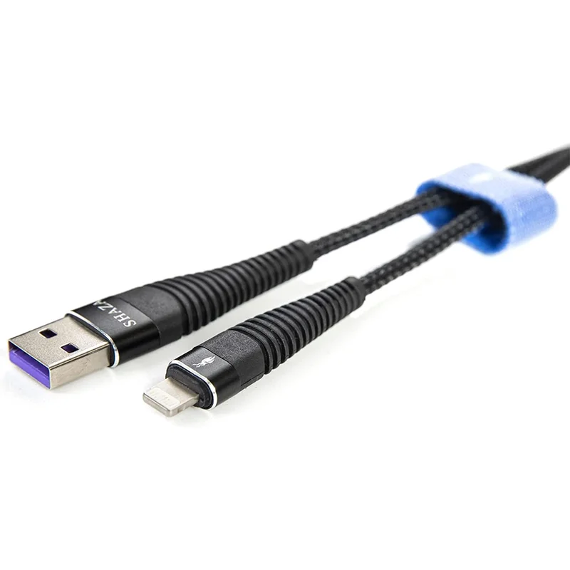 SHAZA Usb-A To Lightning 5A 100W Örgülü Hızlı Şarj ve Data Kablosu