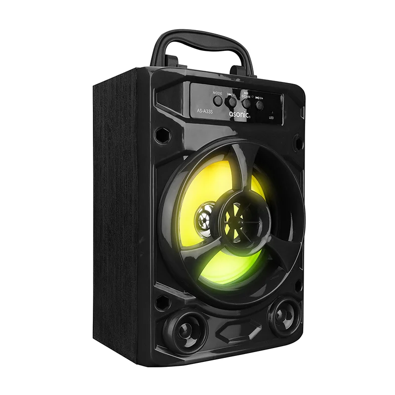 Asonic AS-A33S Siyah 3W - DC 5V Bluetooth-Usb-Aux -TF Cardlı Speaker Hoparlör,Siyah