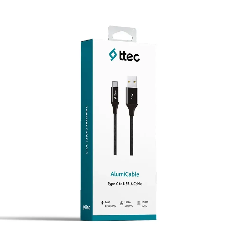 Ttec 2Dk18S  Alumicable Typec Şarj Kablosu Siyah