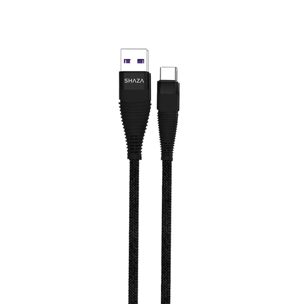SHAZA Usb-A To Type-C PD 5A 100W Örgülü Hızlı Şarj ve Data Kablosu