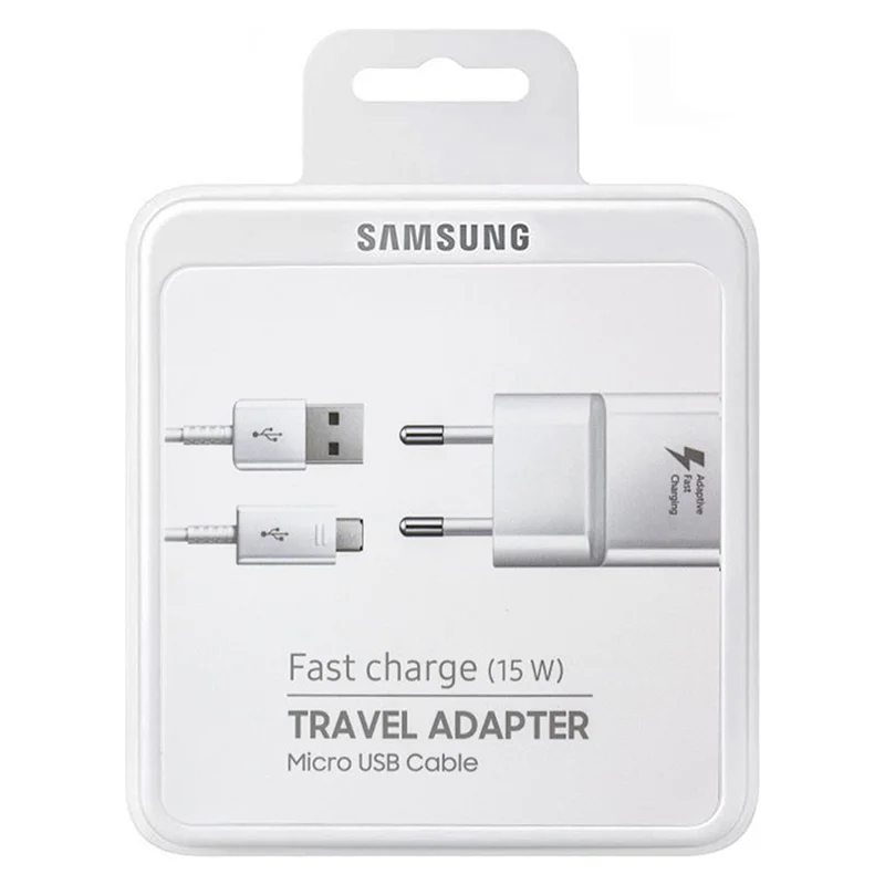Samsung ‎EP-TA20EWEUGTR Şarj Aleti, USB Type A (15W), Hızlı Şarj Micro USB Kablo Dahil(Samsung Türkiye Garantili)