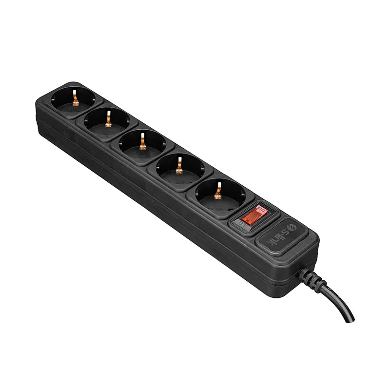 Slink Spg3J5 1.5M 306Joule 5Li Akım Korumalı,Siyah Priz