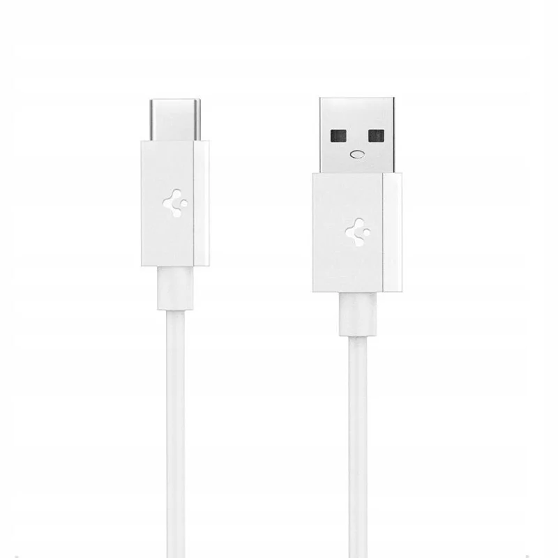 Spigen USB-A to USB-C 2 Metre Kablo 60W Güç / Hızlı Şarj / 480 Mbps Data Aktarım Hızı Type-C Ekstra Dayanıklı White