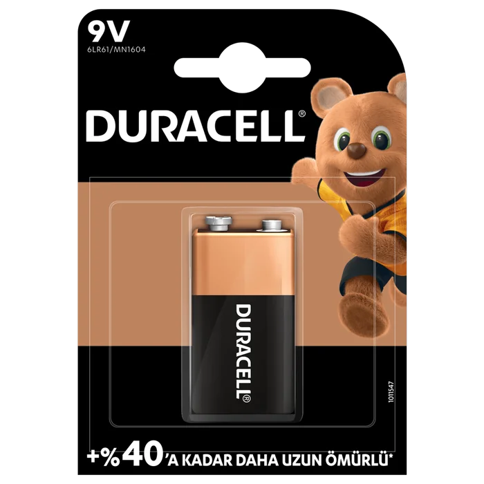 Duracell 9 Volt Pil 1'li