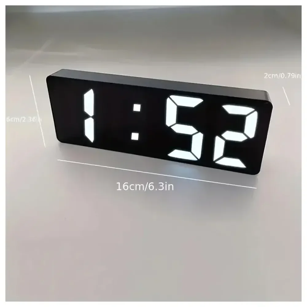 Saat, Led Ayna Masa Alarm Saati, Dijital Alarm Erteleme Ekranı Zaman, Masaüstü