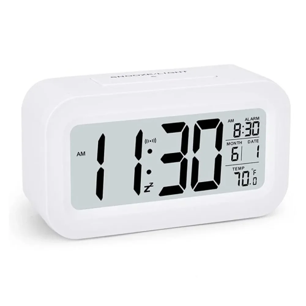 Dol-2108 Mini Dijital Işıklı Masa Saati Sıcaklık Ölçer Termometre Saat - Takvim - Alarm