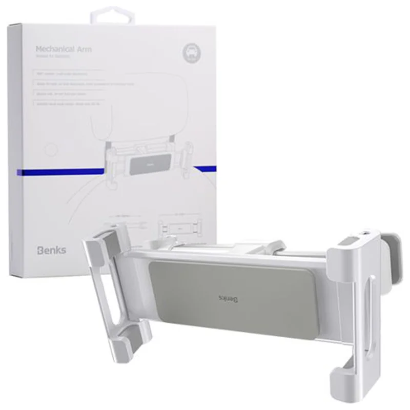 Benks H14 Araba Arka Koltuk Telefonu/Tableti-Beyaz