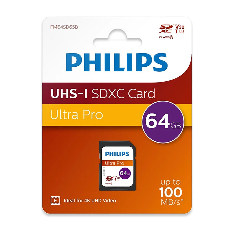 Philips SDXC UHS-I U3 V30 A1 64GB Class10