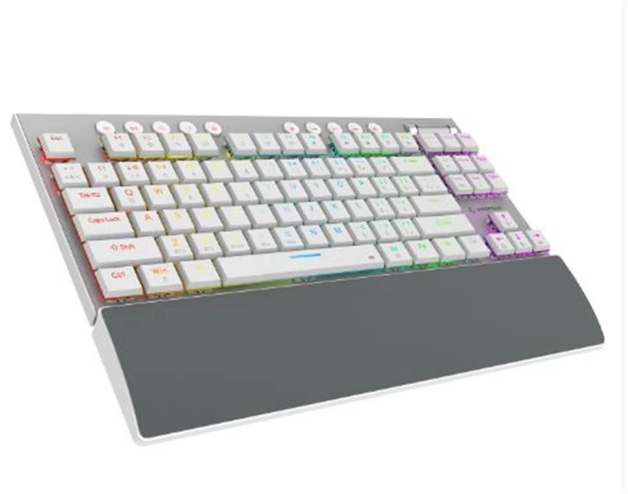 Rampage BERU Beyaz 2.4G + BT Wireless RED SWITCH Mekanik Gaming Oyuncu Klavye Slim  RGB