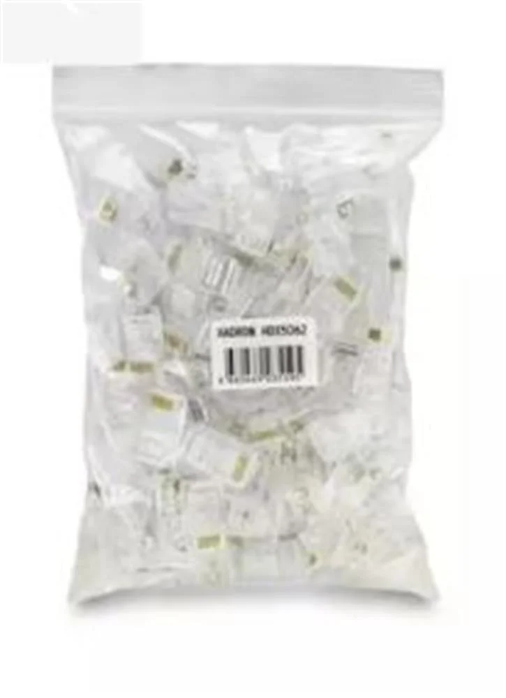 Hadron Hdx5063 Cat6 Konnektör Ez Rj45 Delikli 100Lü Paket Şeffaf