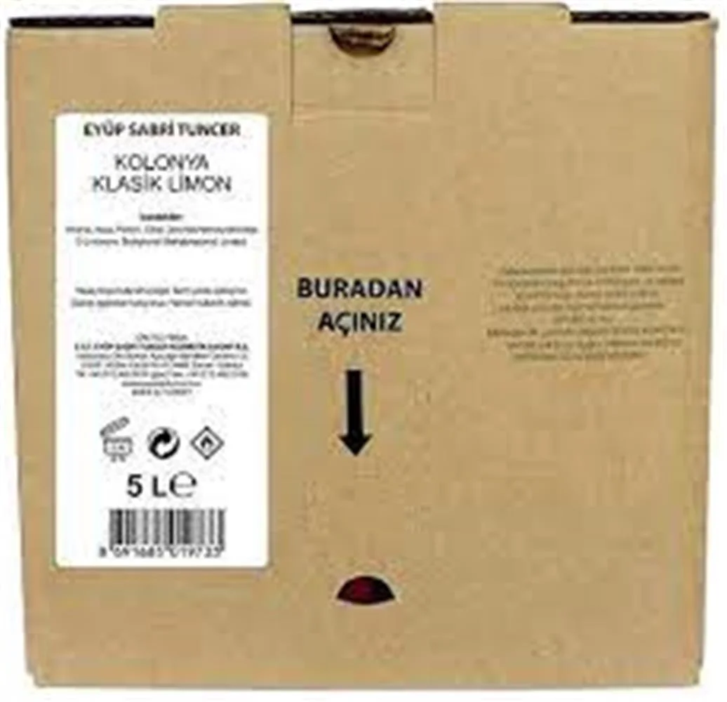 Eyüp Sabri Tuncer 5lt Limon  Kolonyası (5lt Bag IN Box Endüstriyel)