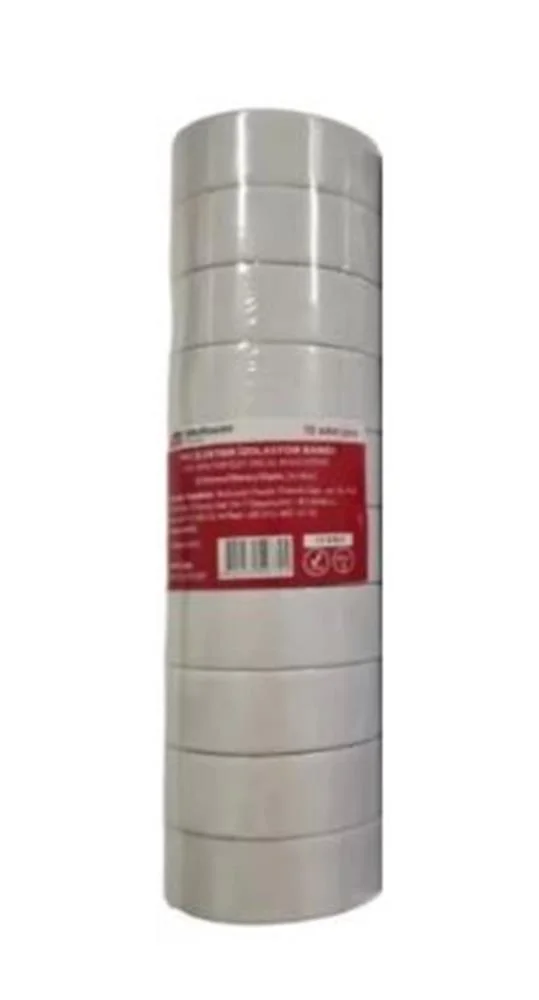 Mutlusan 10-19 İzole Bant 10lu (Elektrik Bant) Beyaz 065133011019