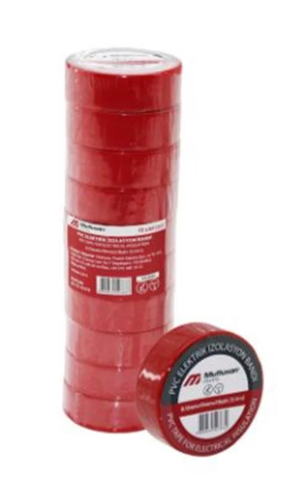 Mutlusan 10-19 İzole Bant 10lu(Elektrik Bant) Kırmızı 065133161019