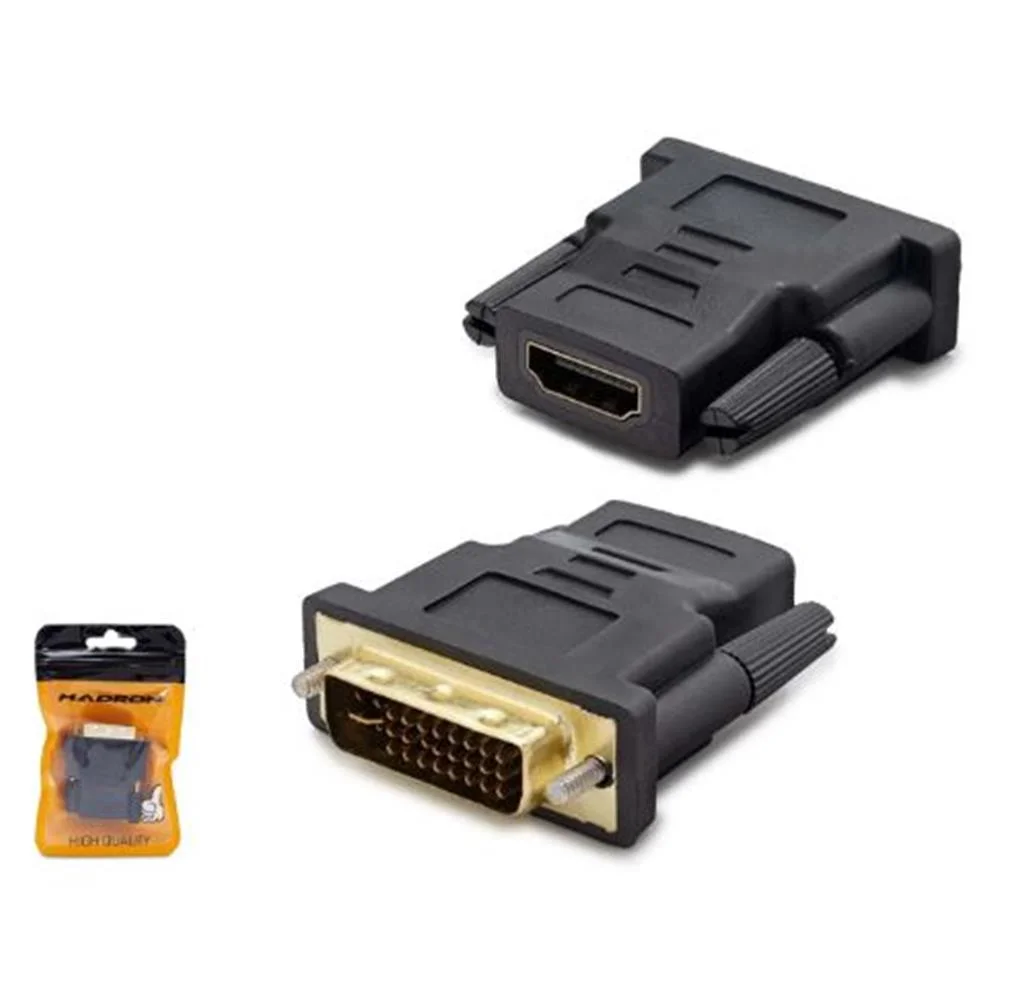 HADRON HDX1260 DVI (M) TO HDMI (F) ADAPTÖR 24+5 SİYAH