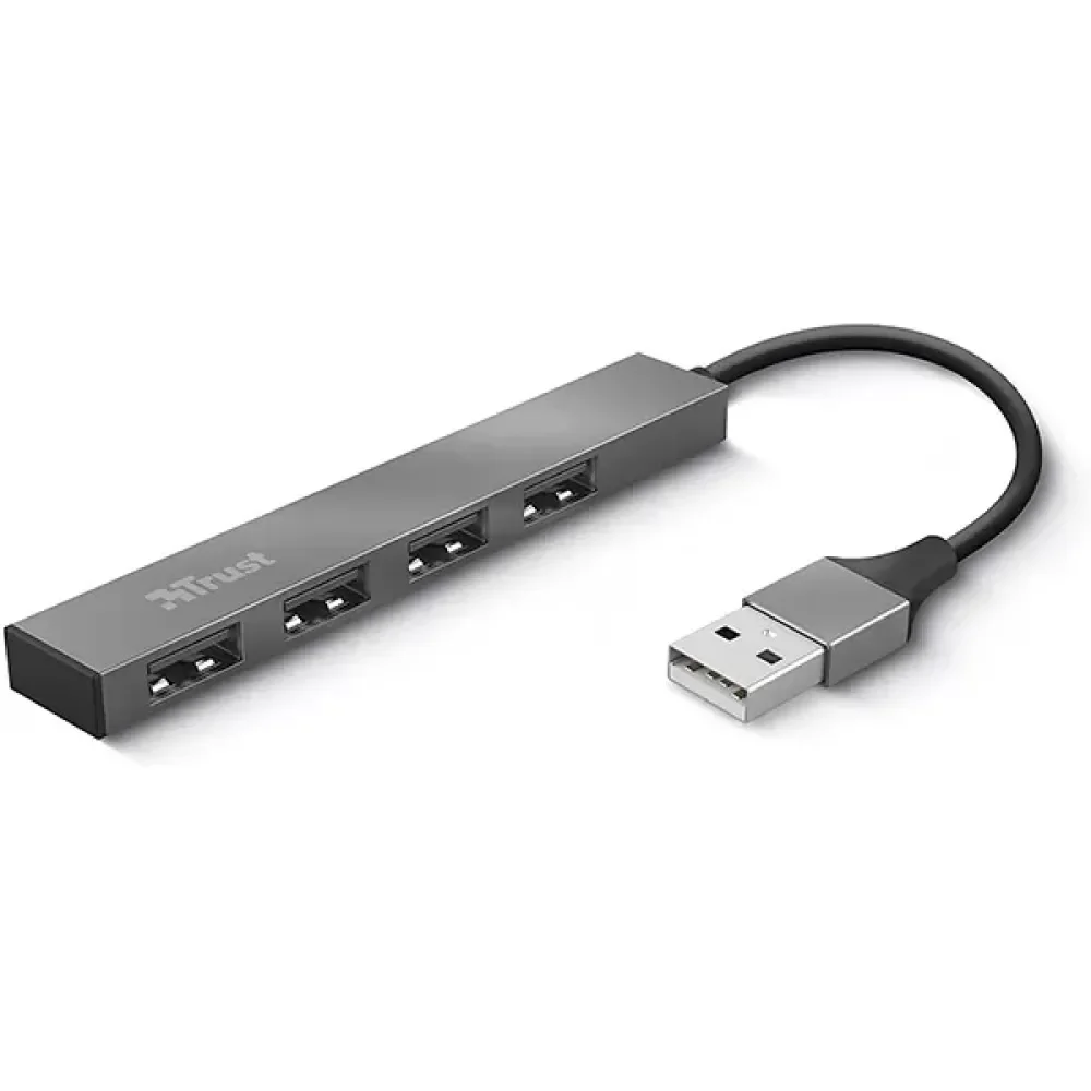 Trust 23786 Halyx Mini Usb 2 Hub Alüminyum 4 Bağlantı Noktalı Pc, Laptop, Mac Için  Gümüş