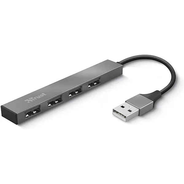 Trust 23786 Halyx Mini Usb 2 Hub Alüminyum 4 Bağlantı Noktalı Pc, Laptop, Mac Için  Gümüş