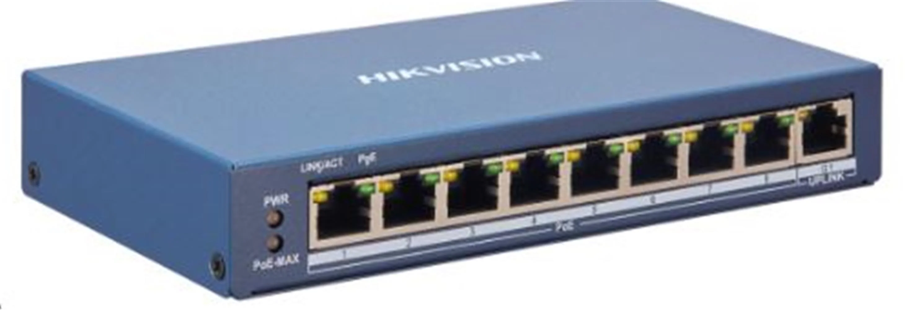 HikvisionDS-3E1310P-EI-M 8×10-100 Mbps PoE Portu, 2×Gigabit RJ45 Portu 60W Switch