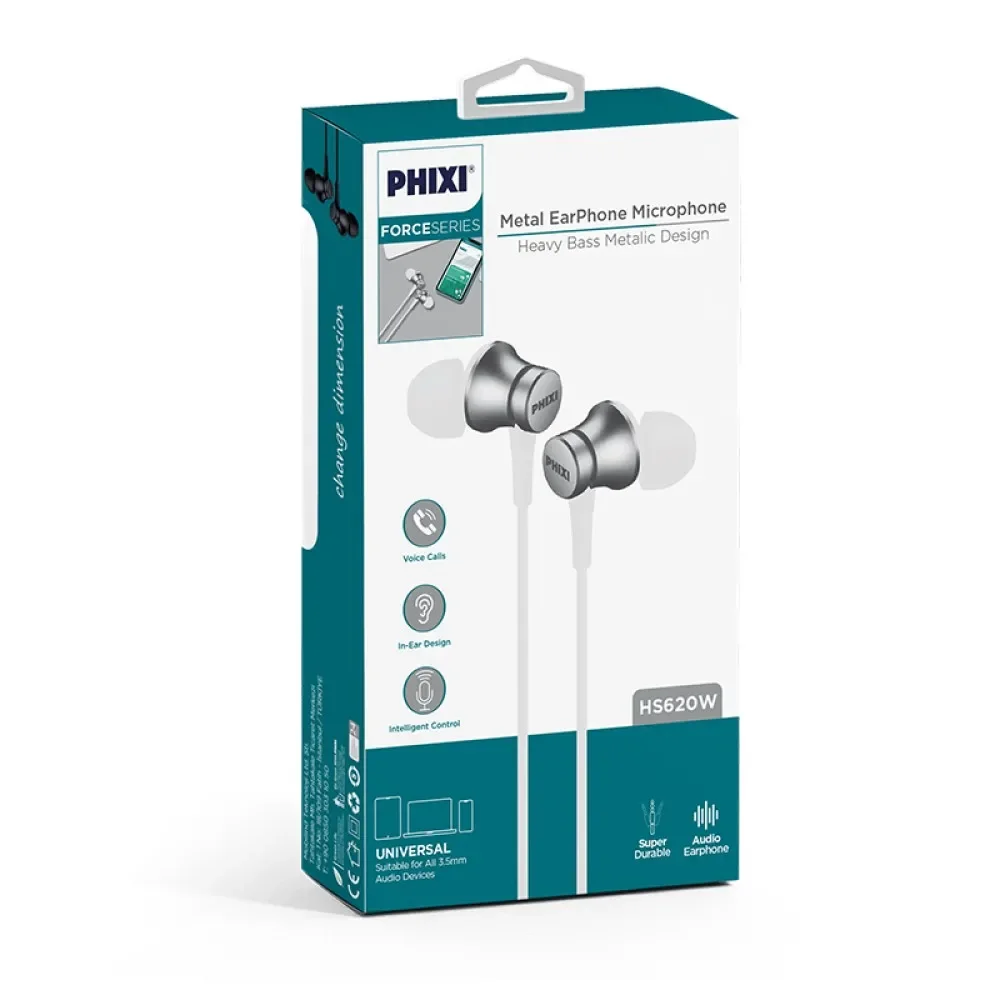 Phixi Force HS620 Metal Başlıklı Ekstra Bass Mikrofonlu Kulaklık