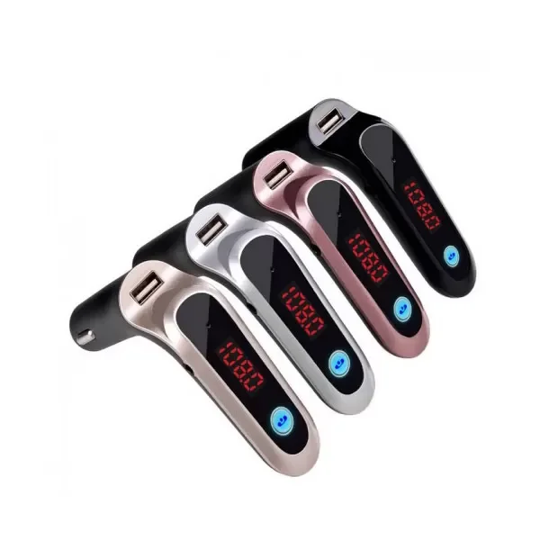 Car S7 Led Bluetooth Fm Transmitter Araç Kiti Usb Microsd