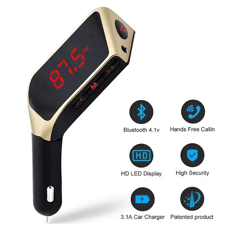 V1 CAR FM Verici Mikrofonlu ve USB&amp;#39;li FM Verici Araba