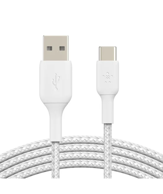 Belkin Type-C Örgülü Data &amp; Hızlı Şarj Kablo 1m Beyaz