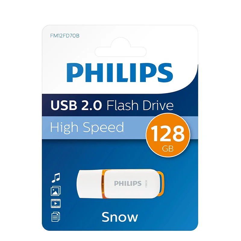 Philips Fm12fd70b-00 Snow Usb 2.0 128 Gb Turuncu Beyaz Flash Bellek