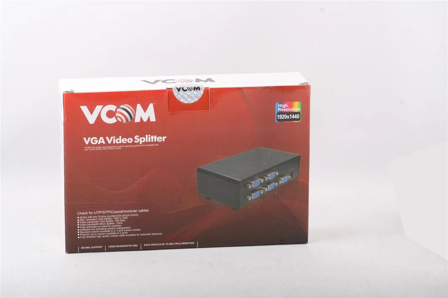 Vcom DD138 1-8 Port 350MHZ Metal Vga Splitter