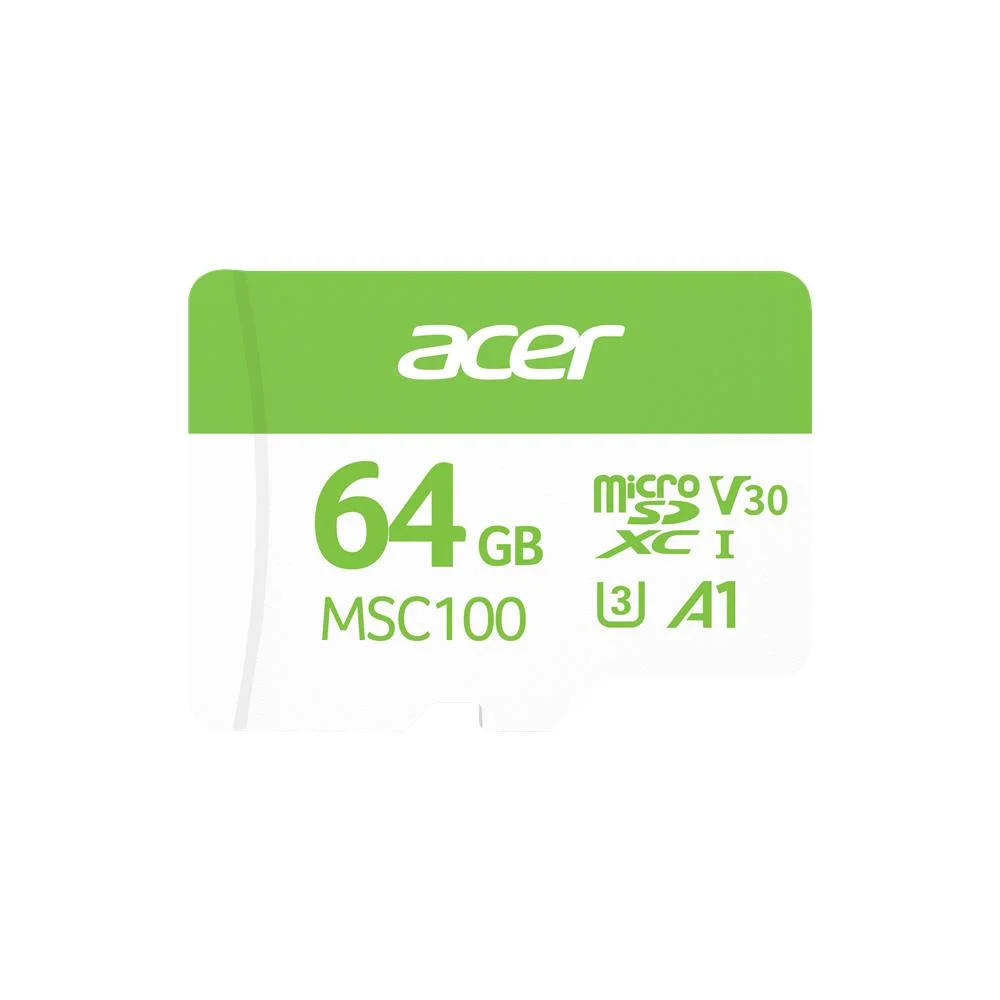 Acer MSC100 64GB microSD U3 V30 A1 Aksiyon Kamera &amp; Güvenlik Kamerası Uyumlu