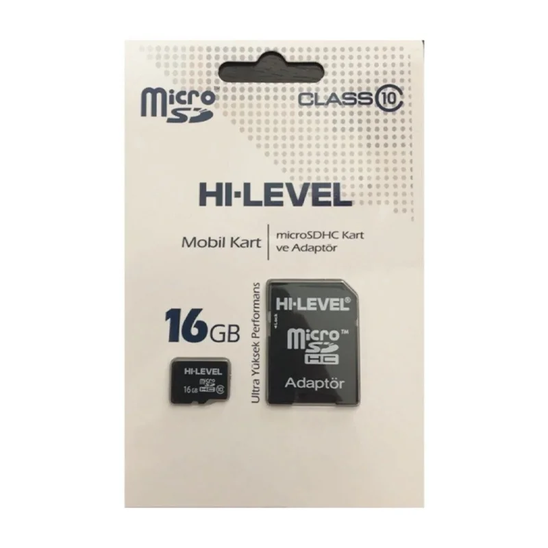 Hi-Level 16 GB Micro SD Hafıza Kartı + Adaptör