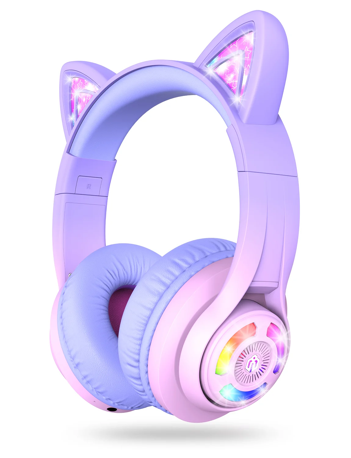 iClever BTH13 Kedi Kulaklı Çocuk Bluetooth Kulaklık -Gradyan Pembe