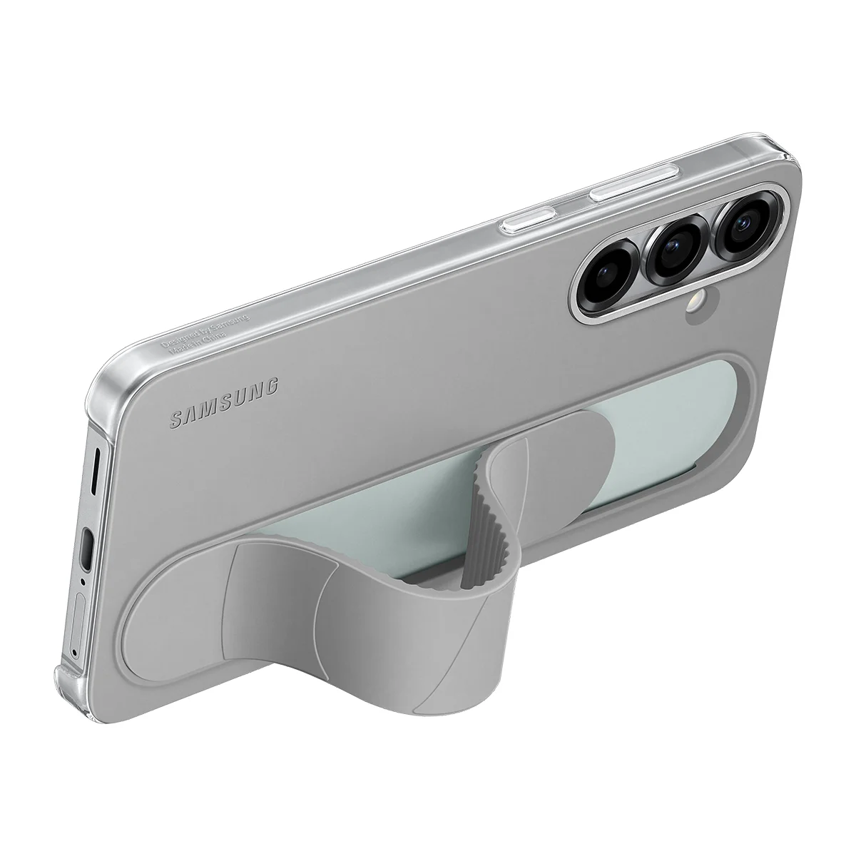 Samsung Galaxy S25 Plus Standlı Kordonlu Kılıf Gri