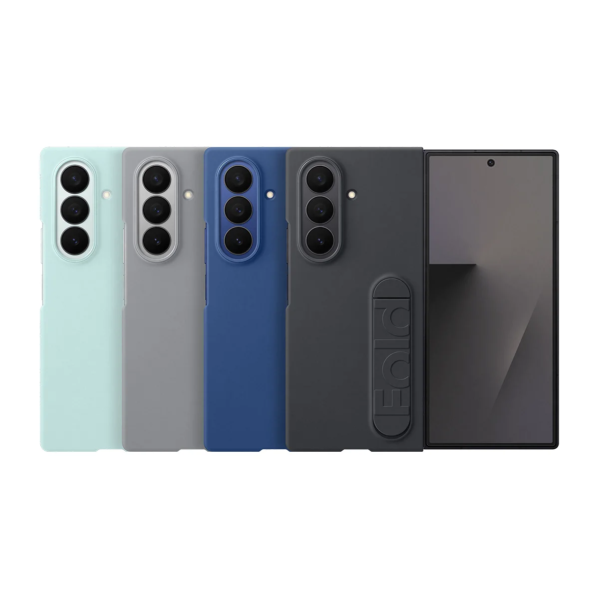 Samsung Galaxy Z Fold 7 Standlı Silikon Kılıf - Gri