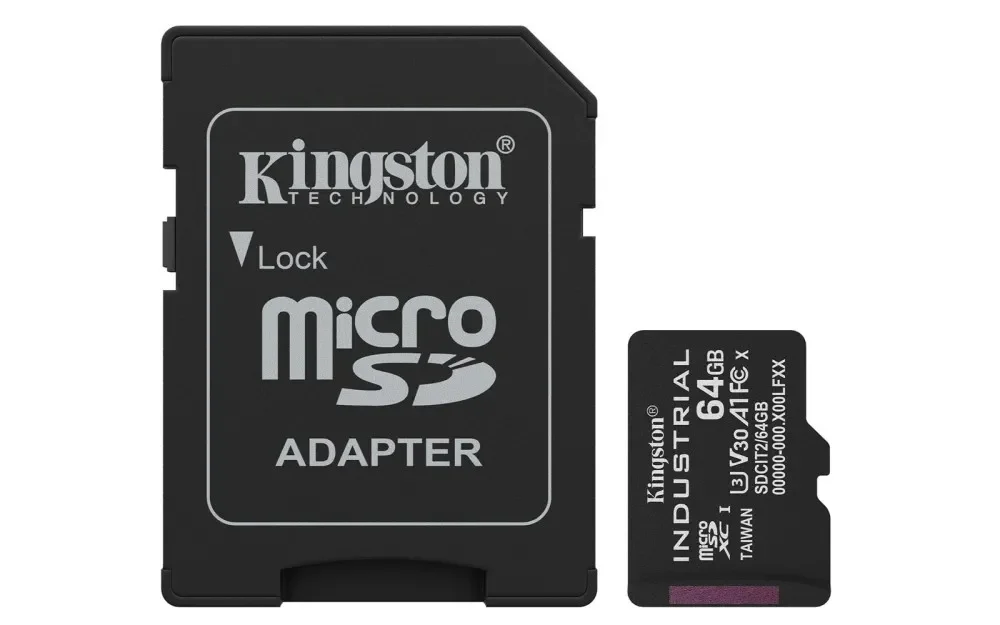 Kingston SDCIT2-64GB 64GB microSDXC Industrial C10 A1 pSLC Card + SD Adapter Hafıza Kartı