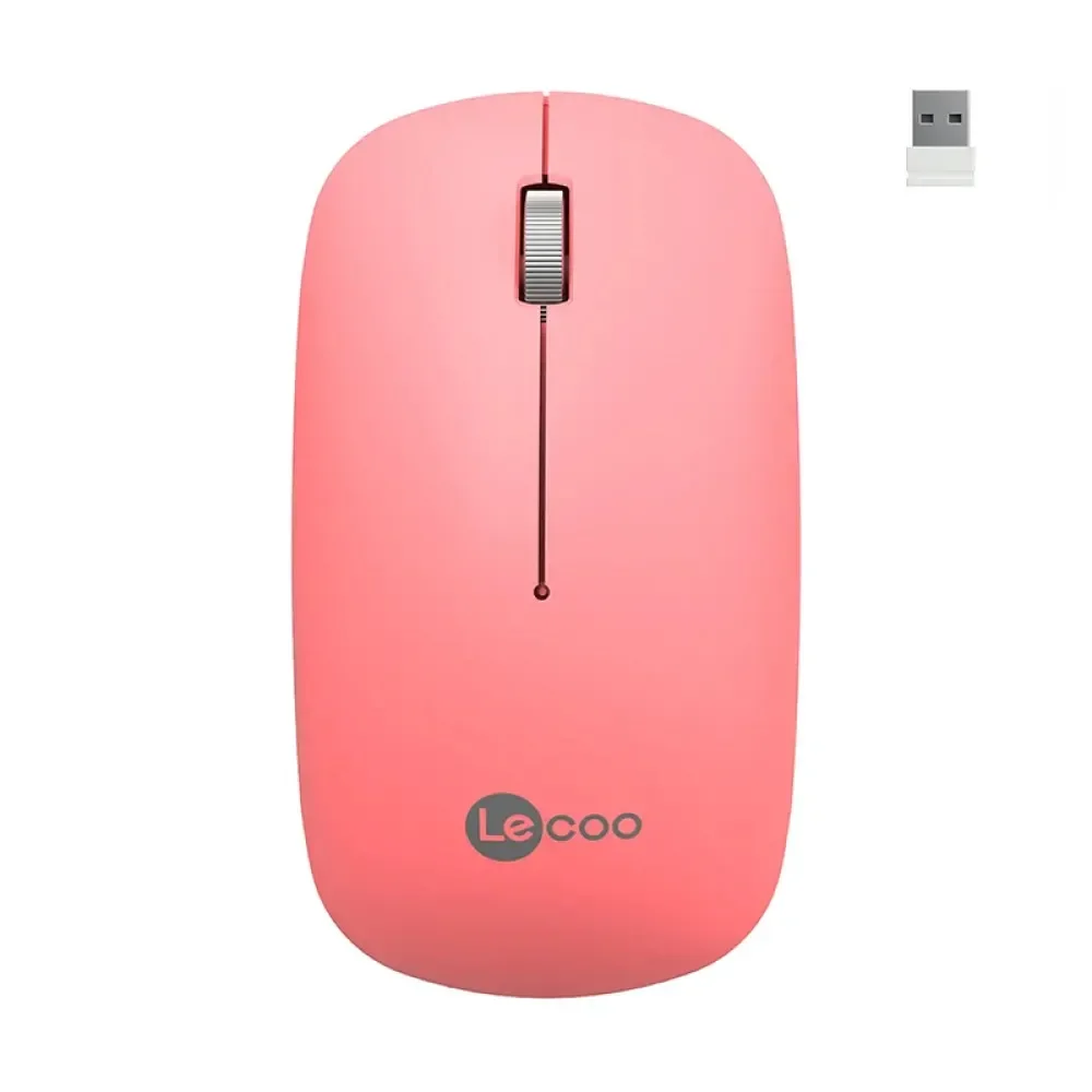 Lecoo WS214 Kablosuz 1200DPI 3 Tuşlu Optik Mouse Pembe